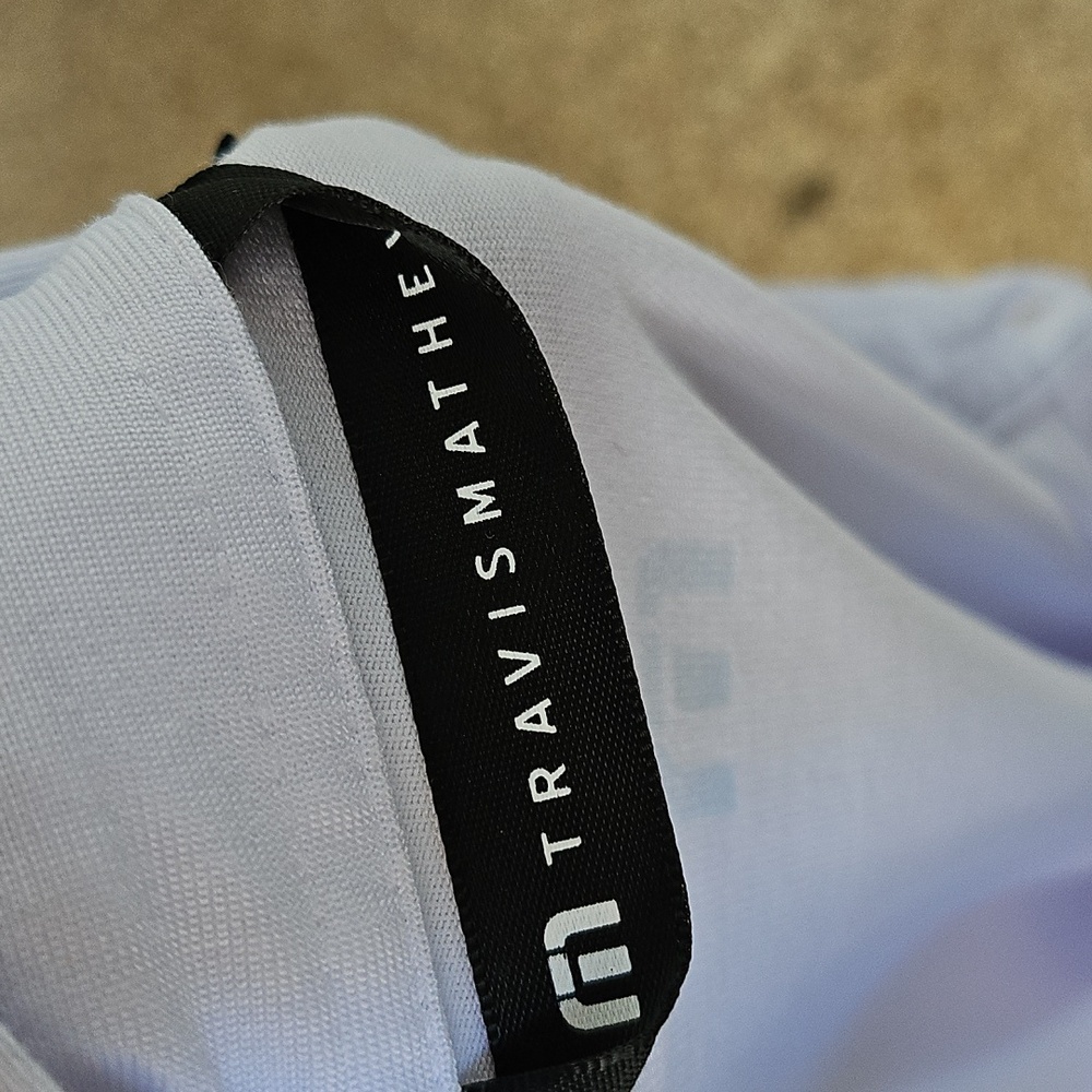 Travis Mathew Tropical Golf Polo Shirt Size XL White Cotton Blend Spanish Oaks - Picture 8 of 9